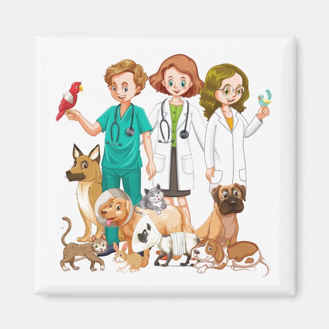 Veterinarian People Background Magnet (Front)