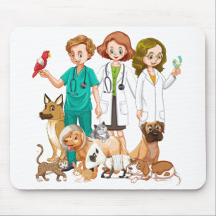 Veterinarian People Background Mouse Mat