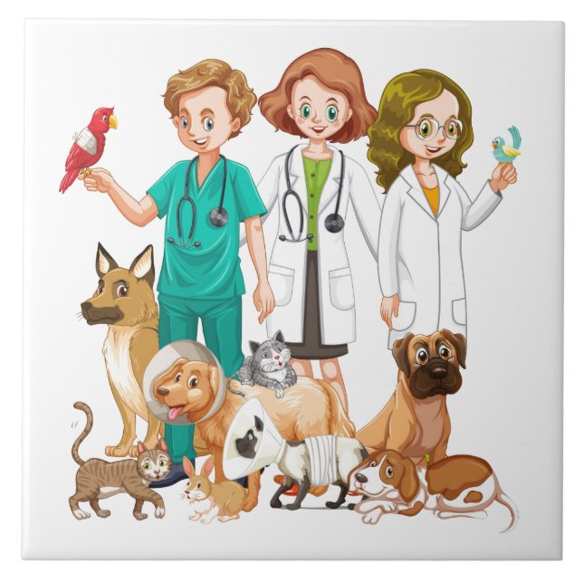 Veterinarian People Background Tile (Front)