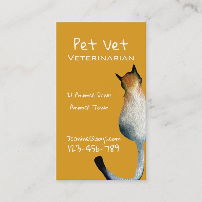 Veterinarian pet professional Business Card (Front)