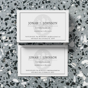 Veterinarian Professional Dog Paw Business Card