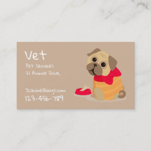 Veterinarian  professional vet pet services business card