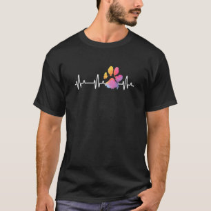 Veterinarian Rainbow Paw Print Heartbeat T-Shirt