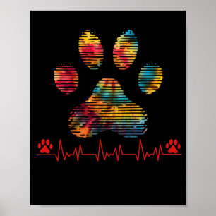 Veterinarian Rainbow Paw Print Heartbeat Vet Tech