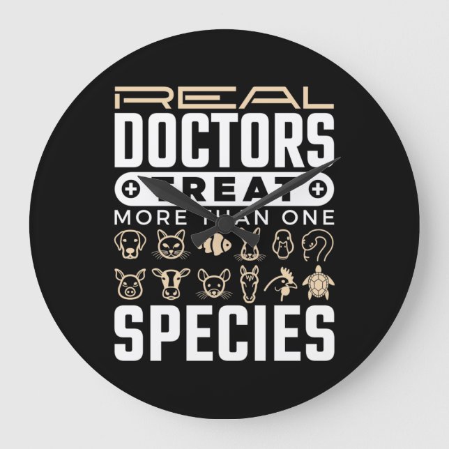Veterinarian Real Doctors Treat More One Species Large Clock (Front)