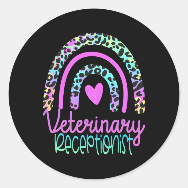 Veterinarian Secretary Veterinary Receptionist Rai Classic Round Sticker (Front)
