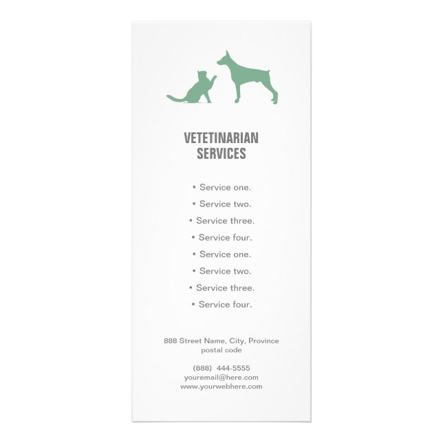 Veterinarian Services Dog and Cat rack card (Front)