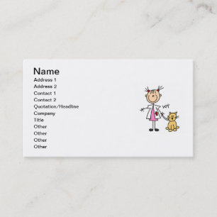 Veterinarian Stick Figure Business Card
