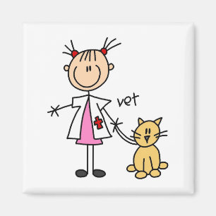 Veterinarian Stick Figure Magnet