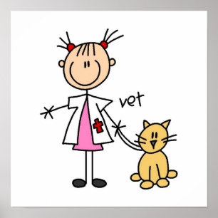 Veterinarian Stick Figure Poster