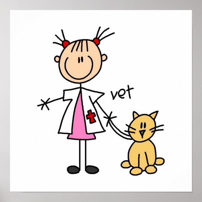 Veterinarian Stick Figure Poster (Front)