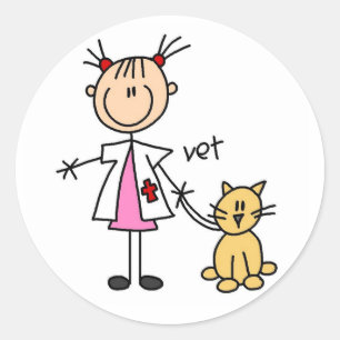 Veterinarian Stick Figure Sticker