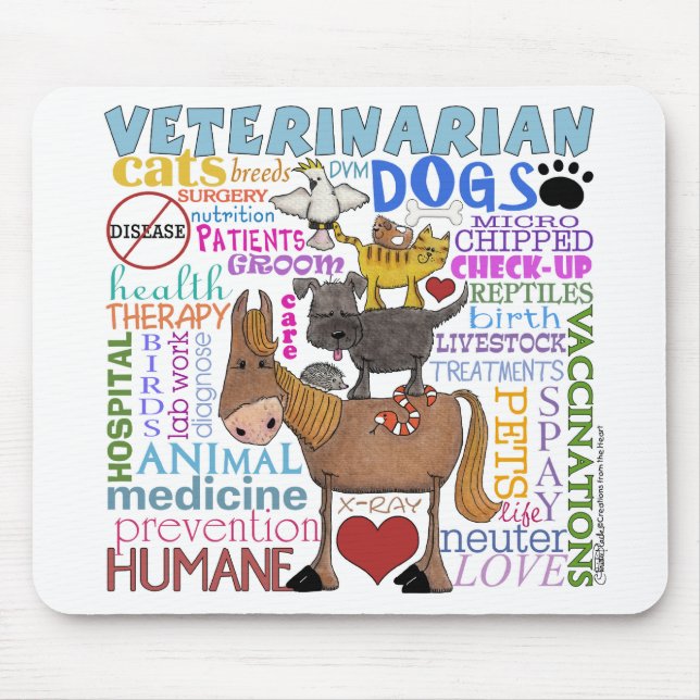 Veterinarian-Subway Art Vet Terms Mouse Mat (Front)