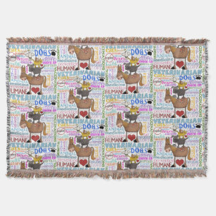 Veterinarian-Subway Art Vet Terms Throw Blanket