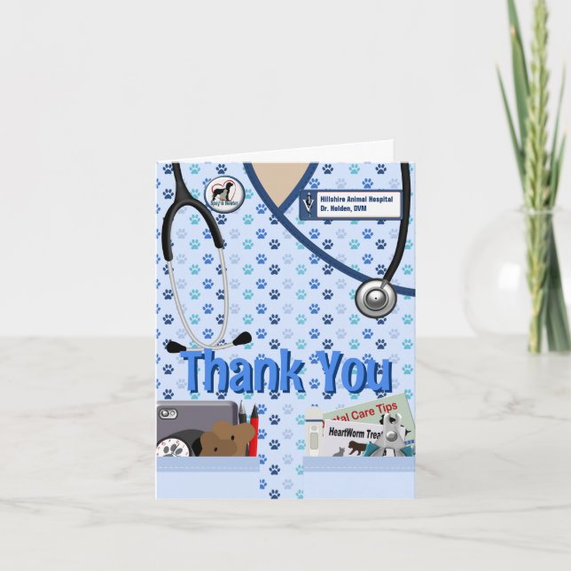 Veterinarian Thank You In Blue (Front)