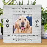Veterinarian Thank You Veterinary Dog Pet Photo Plaque<br><div class="desc">Say 'Thank You' to your wonderful veterinarian with a cute personalized pet photo plaque from the dog! "You are the Veterinarian... everyone wishes they had!" Personalize with the pet's name & favorite photo. This veterinary appreciation gift will be a treasure keepsake. COPYRIGHT © 2020 Judy Burrows, Black Dog Art -...</div>