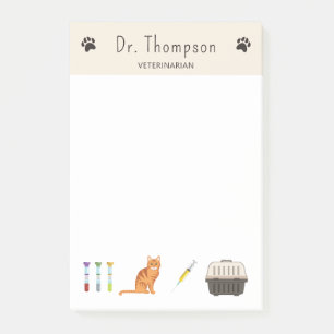 Veterinarian Things Vet Stuff And Cute Orange Cat Post-it Notes
