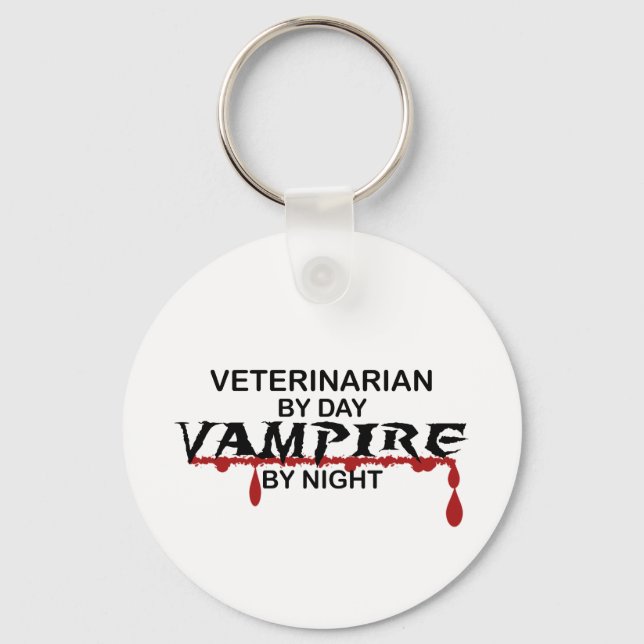 Veterinarian Vampire by Night Key Ring (Front)