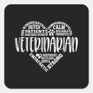 Veterinarian, vet, animal doctor square sticker