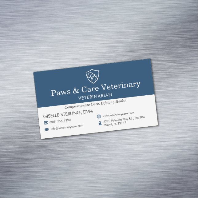 Veterinarian Vet Pet Office  Magnetic Business Card (In Situ)