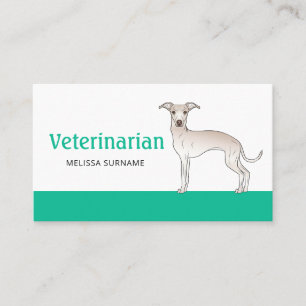 Veterinarian Vet Tech Cream Italian Greyhound Dog Business Card