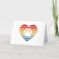 Veterinarian Vet Tech - Retro Sunset Paw Print Dog