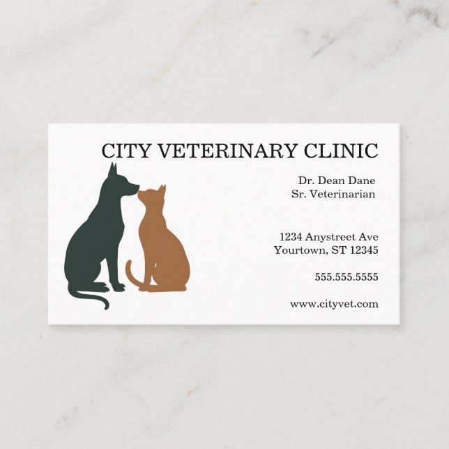 Veterinarian Veterinarian Clinic Hospital Business Card (Front)
