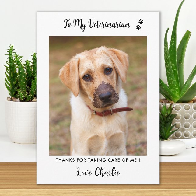 Veterinarian Veterinary Personalised Pet Dog Photo Thank You Card (Creator Uploaded)