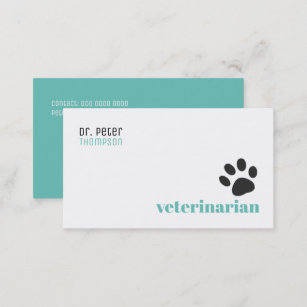 veterinarian veterinary . pets / dog paw business card