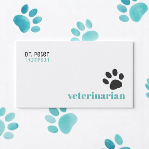 veterinarian veterinary . pets / dog paw business card