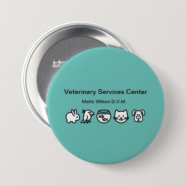 Veterinarian Veterinary Staff Name Pin (Front & Back)