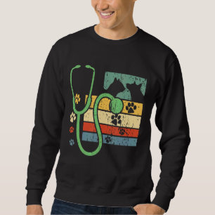 Veterinarian Veterinary Technician I Paw Print Ste Sweatshirt