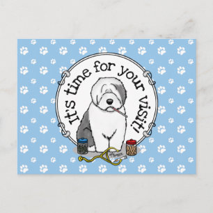 Veterinarian Visit Reminder Old English Sheepdog Postcard