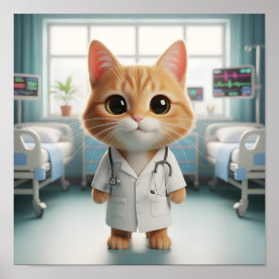 Veterinarian Wall Art for Cat Lovers & Animal 