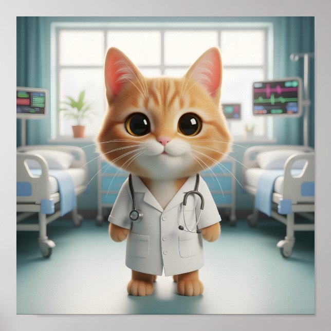 Veterinarian Wall Art for Cat Lovers & Animal  (Front)