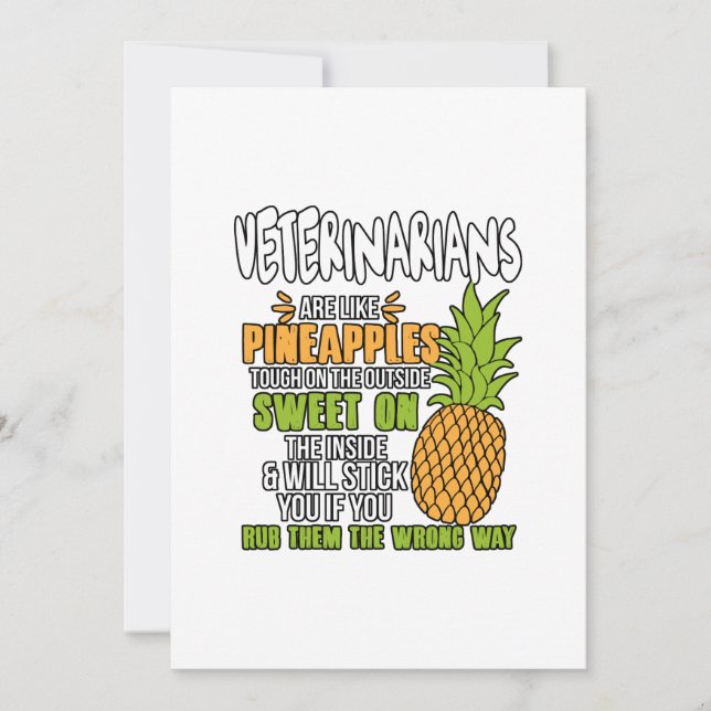 Veterinarians Are Like Pineapples. Holiday Card (Front)