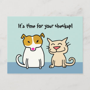Veterinarian's Checkup reminder postcard