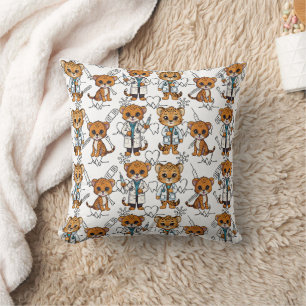 Veterinarians Cheetah in uniform print Cushion