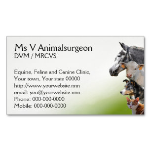 Veterinary all animals practice 	Magnetic business card