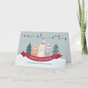 Veterinary Animal Clinic Pet Business Christmas Holiday Card