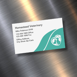 Veterinary Animal Hospital Doctor Magnetic Business Card