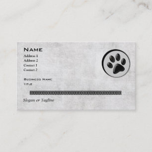 Veterinary Animal Logo with Black and White Paw Business Card