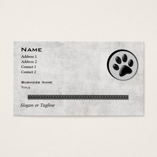 Veterinary Animal Logo with Black and White Paw Business Card