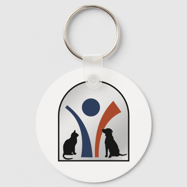 Veterinary Animal Logo with Cat and Dog Key Ring (Front)