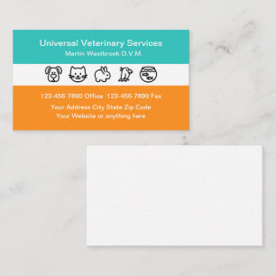 Veterinary Animal Pet Care Business Card