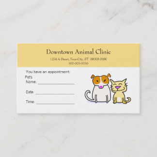 Veterinary Appointment Card