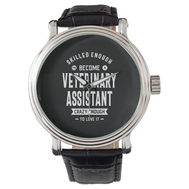 Veterinary Assistant Job Title Gift Watch (Front)