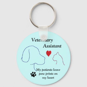 Veterinary Assistant - Paw Prints on My Heart #2 Key Ring