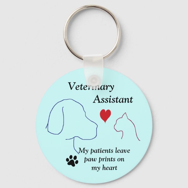 Veterinary Assistant - Paw Prints on My Heart #2 Key Ring (Front)