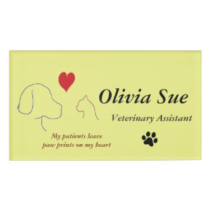 Veterinary Assistant Paw Prints On My Heart #2 Name Tag